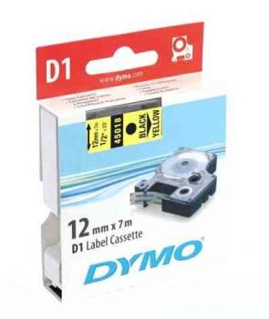 Dymo D1 12mm schwarz/gelb Schriftband 