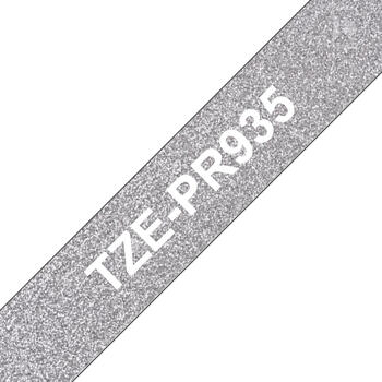 Brother TZe-PR935 Beschriftungsband 12mm weiß/silber Glitter