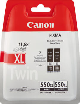Canon PGI-550PGBK XL Tinte schwarz hohe Kapazität, 2er Pack 