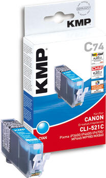 KMP C74 kompatibel zu Canon CLI-521C cyan 