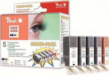 Peach kompatible Tinte zu Canon C525/C526 bk, c, m, y, pbk Spar Pack Tintenpatronen