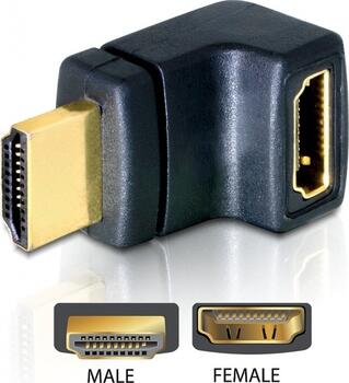 Delock Adapter HDMI Stecker > HDMI Buchse 90° oben 