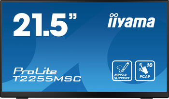 21.5 Zoll iiyama ProLite T2255MSC-B1, 54.6cm TFT, 5ms, 1x HDMI, 1x DP, 1x Line-Out (3.5mm)