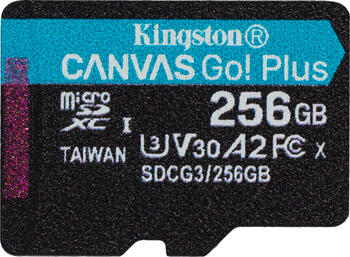256 GB Kingston Canvas Go! Plus microSDXC Speicherkarte, USB-A 3.0, lesen: 170MB/s, schreiben: 90MB/s