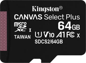 64 GB Kingston Canvas Select Plus microSDXC Speicherkarte, lesen: 100MB/s