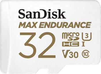 32 GB SanDisk Max Endurance microSDHC Kit Speicherkarte, lesen: 100MB/s, schreiben: 40MB/s