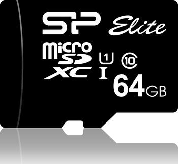 64GB Silicon Power Elite Kit Class10 microSDXC Speicherkarte 