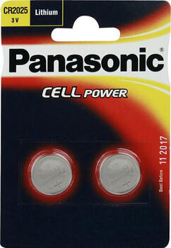Panasonic Lithium 3V  CR 2025 Knopfzelle 2er Pack 
