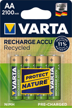 Varta Recharge Accu Recycled Mignon AA NiMH 2100mAh, 4er-Pack