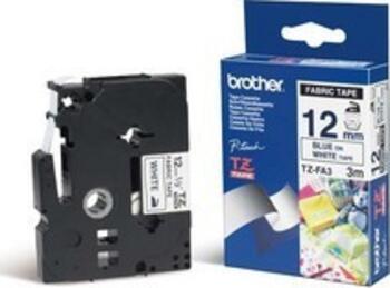 Brother TZeFA3 Textilbandkassette 12mm, blau auf weiß 