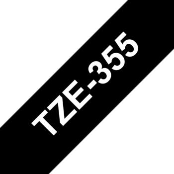 Brother TZe-355 Schriftbandkassette 24mm weiß auf schwarz 