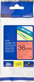 Brother TZe461 Schriftbandkassette 36mm, schwarz auf rot 