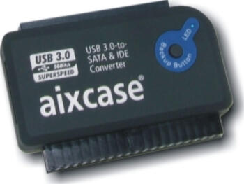 Aixcase USB 3.0 auf SATA, IDE-Konverter OTB, mit Netzteil 