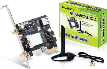 GIGABYTE GC-WB1733D-I (Rev. 1.0), 2.4GHz/5GHz WLAN, Bluetooth 5.1 LE, PCIe x1