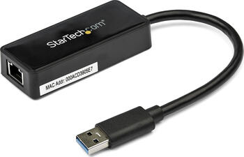 StarTech USB 3.0 Gigabit Ethernet Lan Adapter mit USB Port schwarz