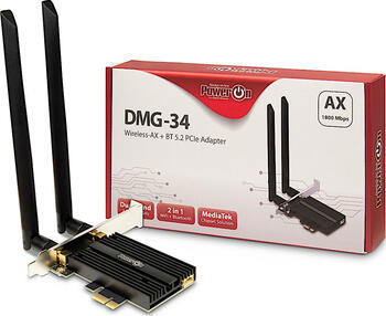 Inter-Tech PowerOn DMG-34, 2.4GHz/5GHz WLAN, Bluetooth 5.2 LE, PCIe 2.0 x1