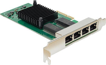 Inter-Tech Argus ST-7238 LAN-Adapter, 4x RJ-45, PCIe 2.0 x4 