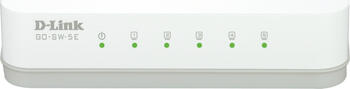 D-Link GO Easy Desktop Fast Ethernet Switch, 5x RJ-45, Backplane: 1Gb/s, lüfterlos, externes Netzteil