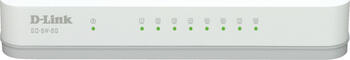 D-Link GO Easy Desktop Gigabit Switch, 8x RJ-45, Backplane: 16Gb/s, lüfterlos, externes Netzteil