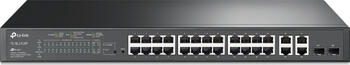 TP-Link JetStream Rackmount Smart Fast Ethernet Switch, 26x RJ-45, 2x RJ-45/SFP, 250W PoE+, Backplane: 12.8Gb/s