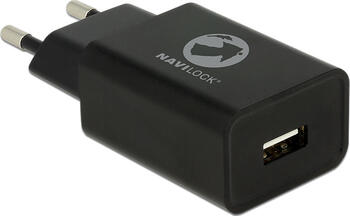 Navilock USB-Ladegerät schwarz USB Typ-A 2.4A@5V, inkl. Micro-USB-Kabel