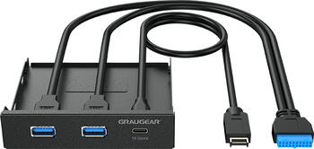 Graugear USB-HUB Multi Front Panel, USB 3.2 Gen2 Type-C 