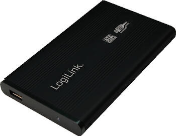 2.5 Zoll SSD/HDD, LogiLink UA0106 externes S-ATA Gehäuse, USB-A 3.0, Aluminiumgehäuse, schwarz