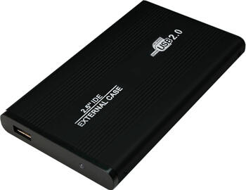 2.5 Zoll, LogiLink IDE schwarz externes  Aluminiumgehäuse, USB 2.0 Micro-B