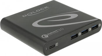 Delock USB Ladegerät 1 x USB Type-C Power Delivery 85 W + 3x USB mit Quick Charge 3.0, Notebook/ Universal-Netzteil