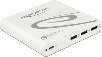 Delock USB Ladegerät 1 x USB Type-C Power Delivery 85 W 3x USB mit Quick Charge 3.0, Notebook/ Universal-Netzteil, N