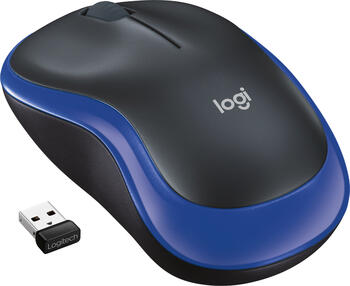 Logitech M185 Wireless, USB Maus, Blau 