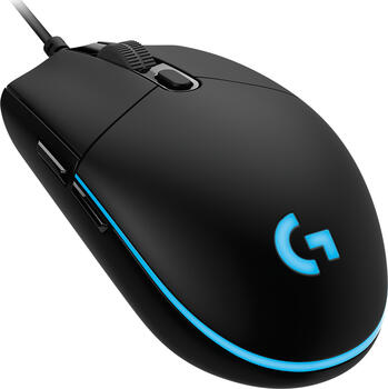 Logitech G Pro Hero Gaming Mouse schwarz, Maus, rechtshänder kabelgebunden (2.1m), USB