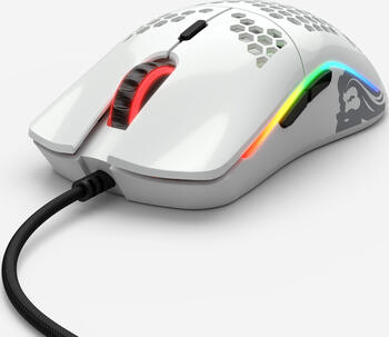 Glorious PC Gaming Race Model O weiß glänzend, Maus, beidhändig