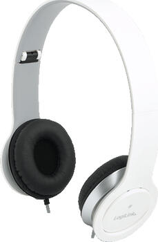 LogiLink Stereo High Quality Headset weiß, Kopfhörer On-Ear, Klinke