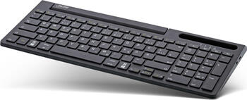 InLine Bluetooth Aluminium Tastatur mit Nummernblock schwarz, Layout: DE, Rubber Dome, Tastatur