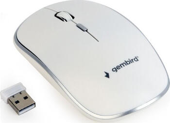 Gembird Wireless Optical Mouse 4B-01 weiß/silber, Maus, beidhändig