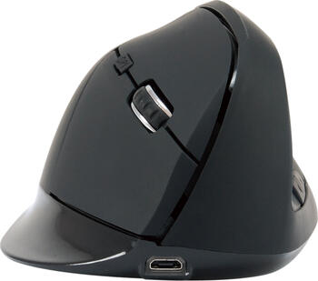 Conceptronic LORCAN03B ERGO Vertikale 6-Tasten Bluetooth Maus schwarz, Maus, rechtshänder (vertikal)