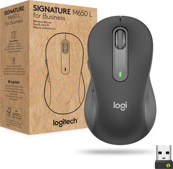 Logitech Signature M650 for Business Medium Graphit, Maus, rechtshänder