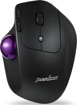 Perixx PERIMICE-720, kabellose 2.4 GHz und Bluetooth ergonomische Trackball Maus, anpassbarer Winkel, 2 DPI Level