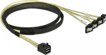 1m Delock Kabel Mini SAS HD SFF-8643 > 4 x SATA 7 Pin gewinkelt, Delock