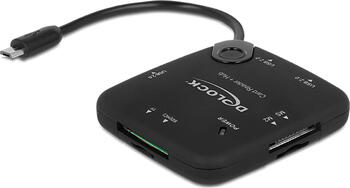 Delock Micro USB OTG CardReader + 3 Port USB Hub für Tablets 