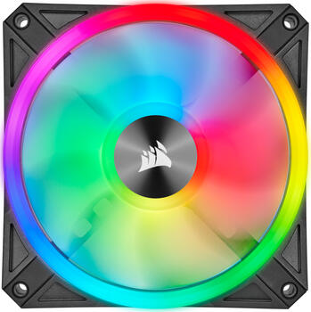 Corsair iCUE QL120 RGB PWM, 120x120x25mm, 71m³/h, 26dB(A), RGB beleuchtet mit Vibrationsdämpfer