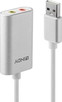 Lindy USB-Audio-Adapter, USB (Typ A) > Mic In (3.5mm), Kopfhörer (3.5mm)