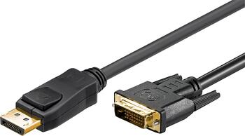 1m High-Speed DisplayPort 1.2 > DVI-D (24+1 pin) stecker/ stecker für Full HD/60Hz schwarz goobay