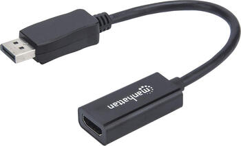 Manhattan 151634 DisplayPort HDMI Adapter Schwarz 