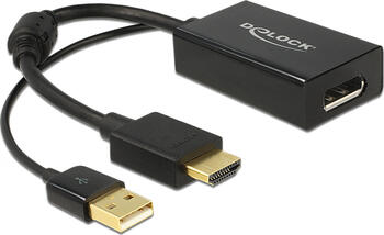 Adapter HDMI-A Stecker > DisplayPort 1.2 Buchse schwarz Delock