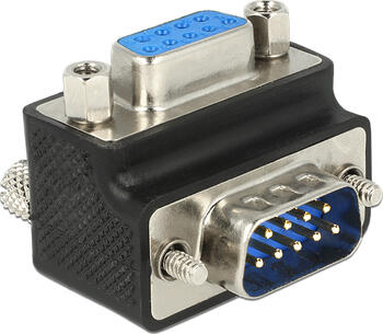 Delock Adapter Sub-D 9 Pin Stecker > Buchse 270° gewinkelt Mutter und Schraube tauschbar
