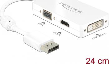 DisplayPort 1.1 Stecker > VGA / HDMI / DVI Buchse Passiv Adapter, weiß