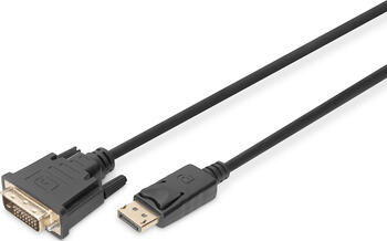 2.0m DisplayPort Adapterkabel, DP - DVI (24+1) DP 1.1a kompatibel, CE, sw