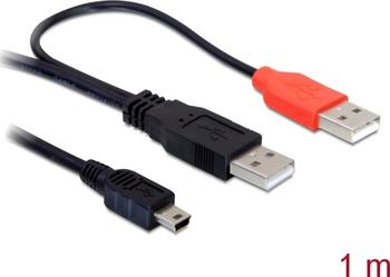 Delock Kabel 2x USB2.0-A Stecker > USB mini 5-pol 